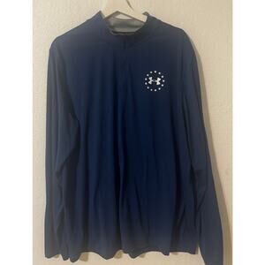 Under Armour Men's 1/4 Pullover Zip‎ Loose Fit Heatgear Blue Size XXL Flag